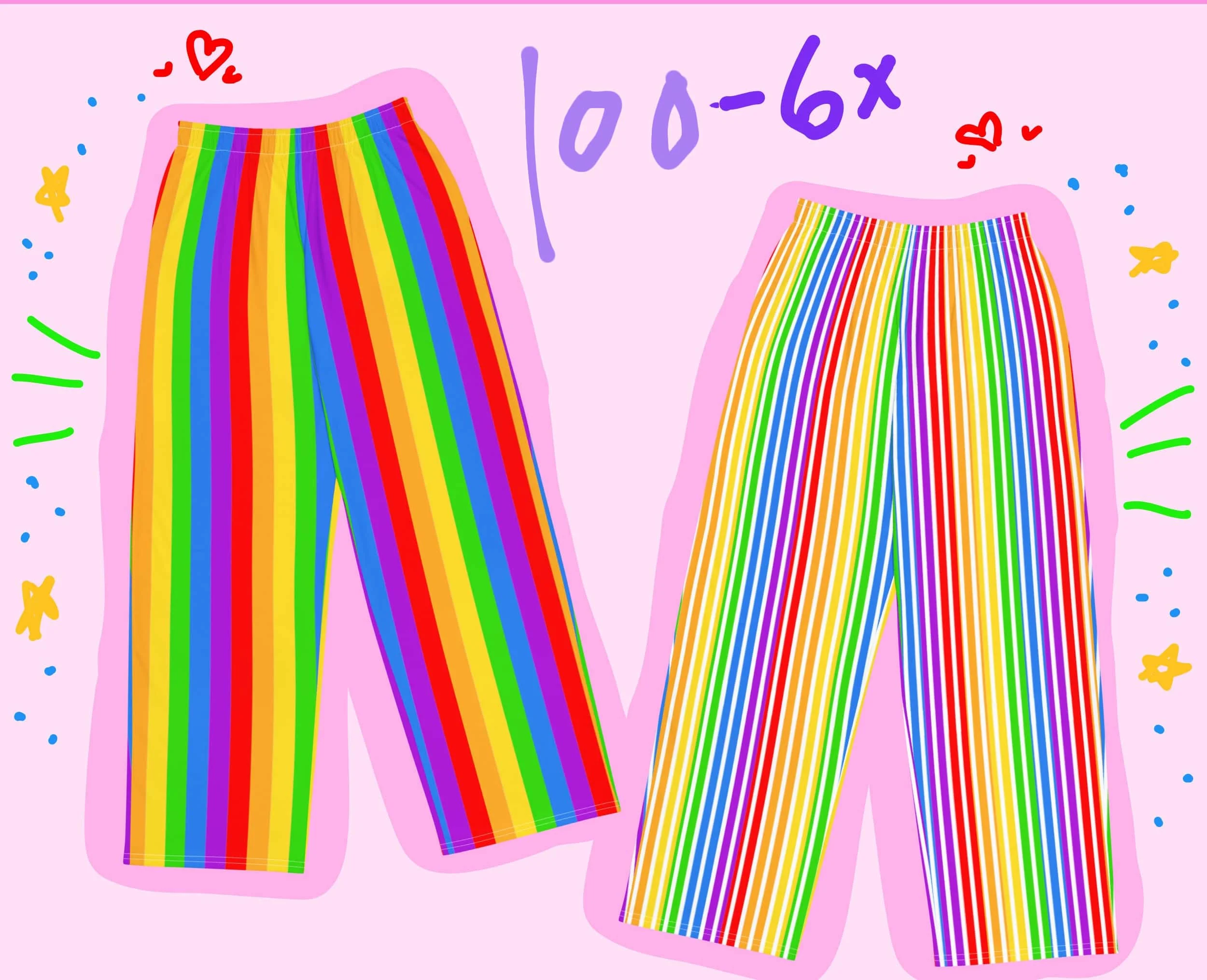 Matching Color-blocked Rainbow Striped Pants for Parents and Children, Couples,Loose-fitting Casual Trousers for Kids and Adults