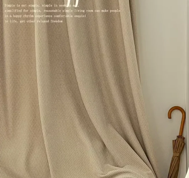 Cream Herringbone Pattern Luxury Velvet Curtain for Living Room Bedroom Blackout Fashion Simple Embossing Window Tulle Elegant