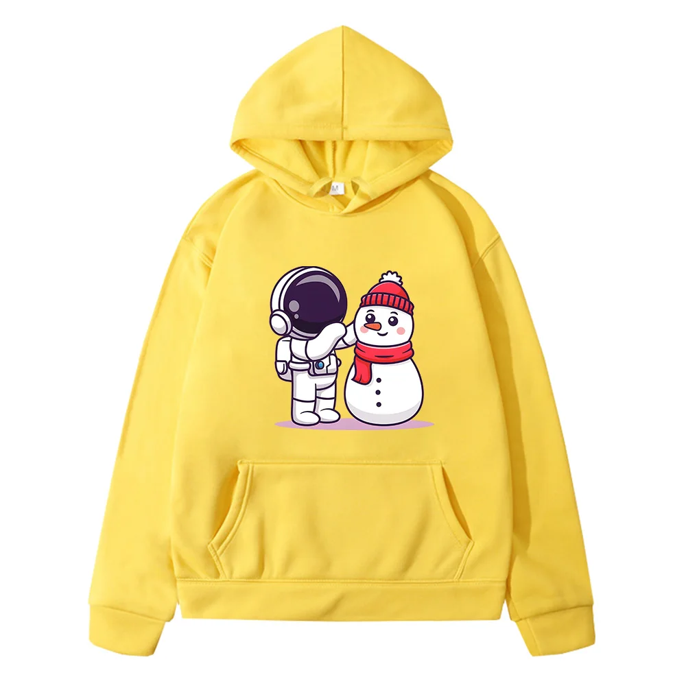 Astronaut Make A Snowman Kids Hoodies Anime Streetwear Harajuku Casual Hooded Pullovers Sweatshirts for Girls/Boys Long Sleeve