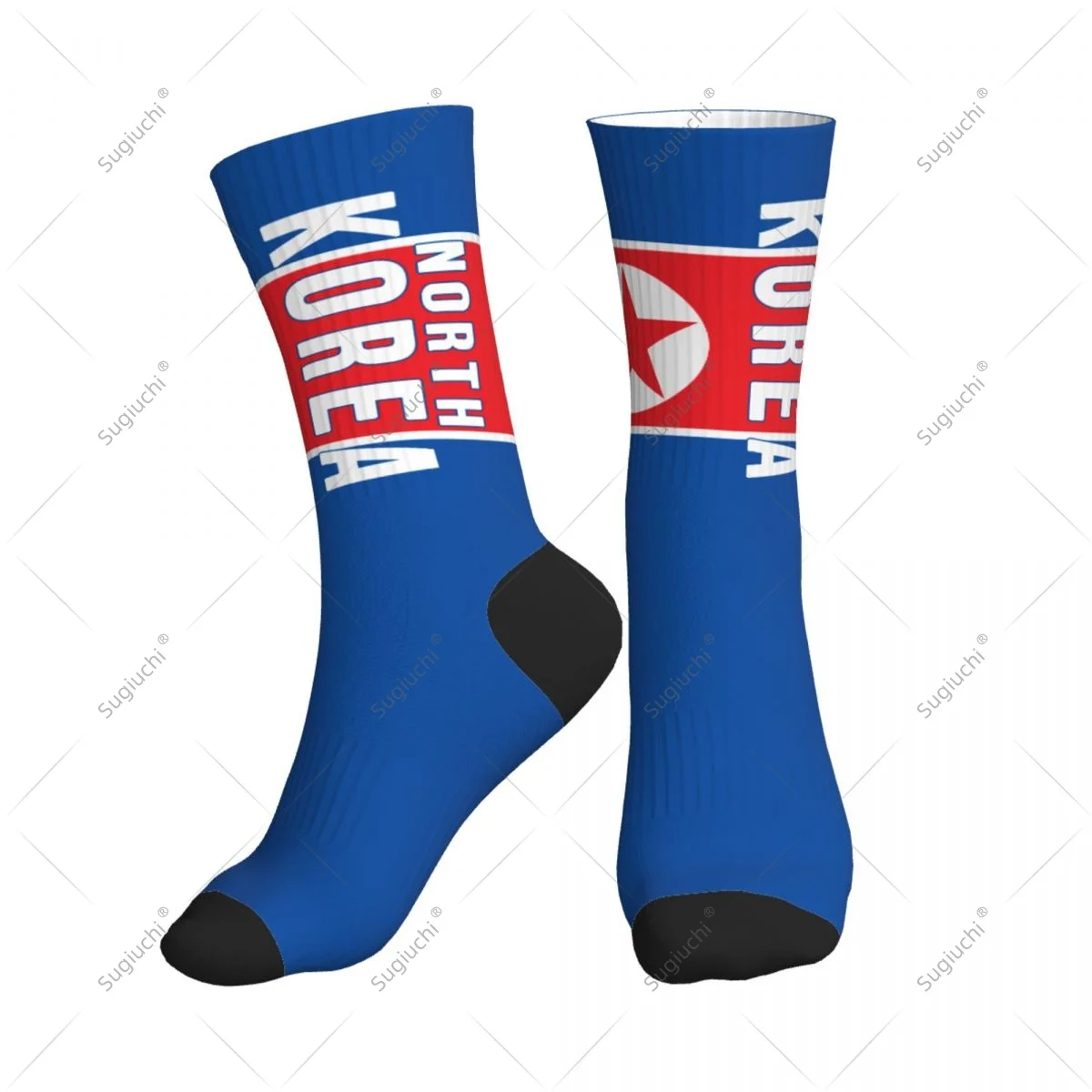 

Полиэстеровые носки до середины икры с 3D принтом флага Северной Кореи для мужчин и женщин, кавайные носки, уличные носки для скейтборда