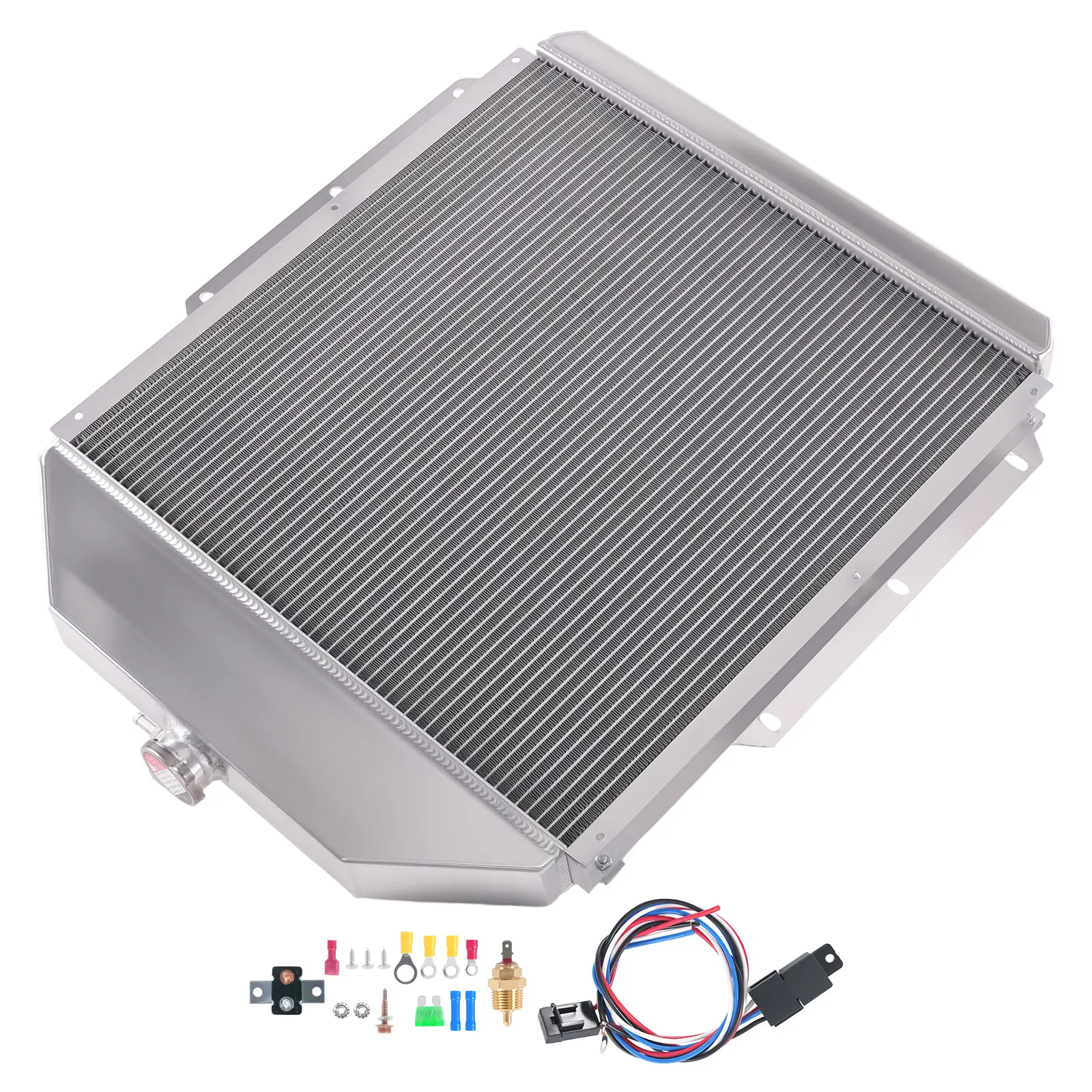 Cooling Radiator Shroud Fan for Ford 1 Ton Pickup 1942-1947 3.6L 3.9L 3 Row