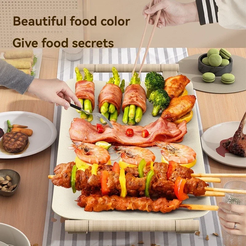 1PC Barbecue Oven Household Electric Grill Smokeless Electric Grill Pan Multifunctional Barbecue Pan Iron Plate Barbecue