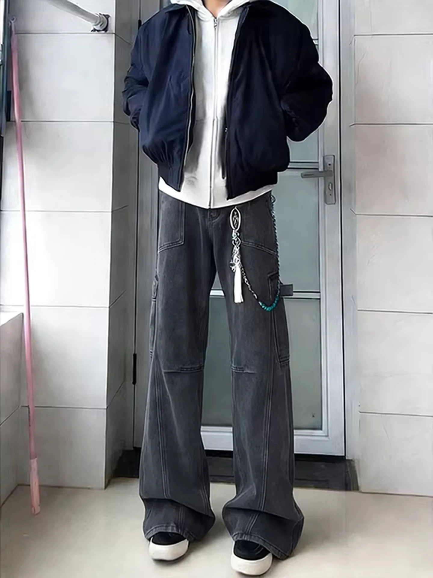 

Джинсы Cleanfit в стиле американской уличной моды, мужские, повседневные, прямые, с легким расклешением, модель «Knife»