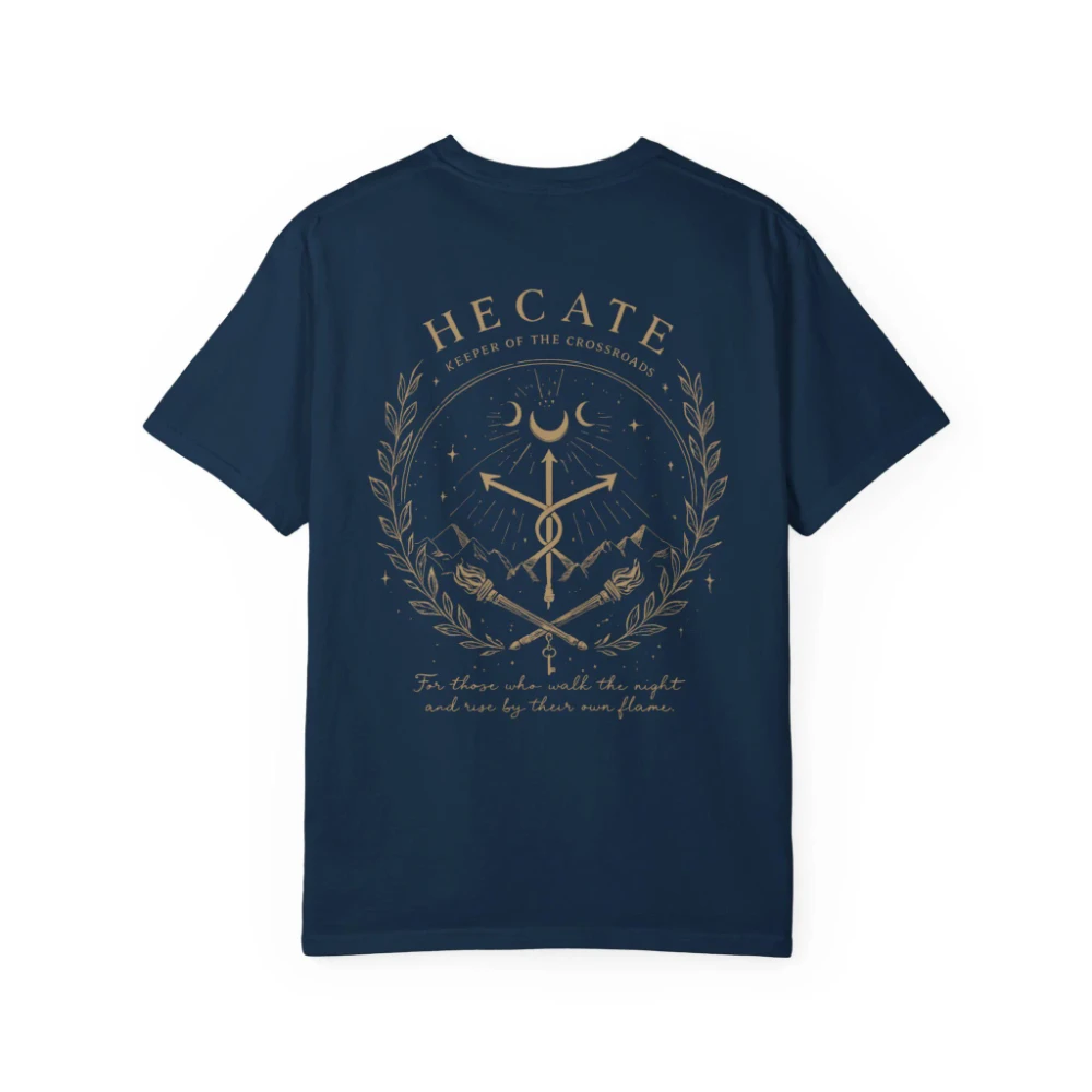 Hecate Shirt Gothic Minimal Witch Symbol Triple Moon Pagan Occult Tee Damen-T-Shirts für den Sommer – Detail 10