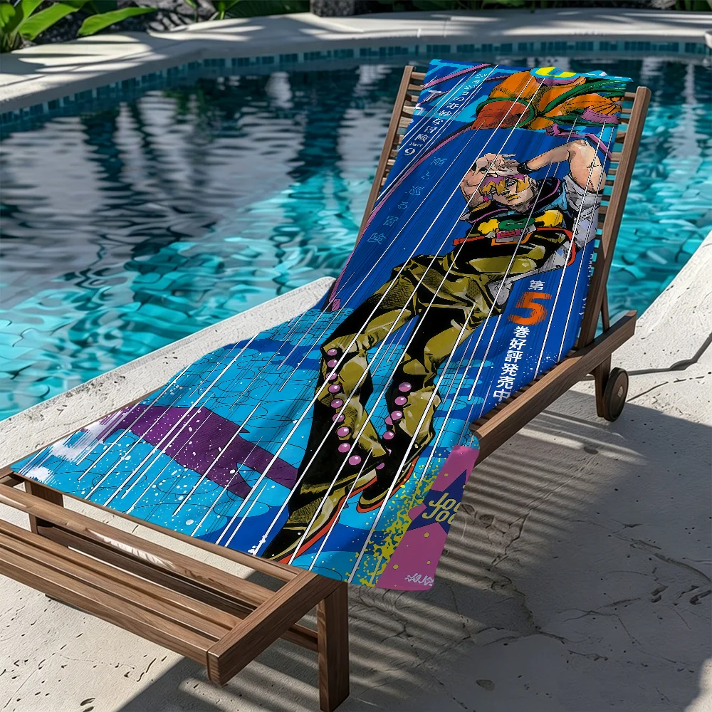 Anime J-joJo Cute Bizarre Towel Large Quick-Drying Microfiber Soft Beach Towel for Travel Fitness Sauna Bathing Camping