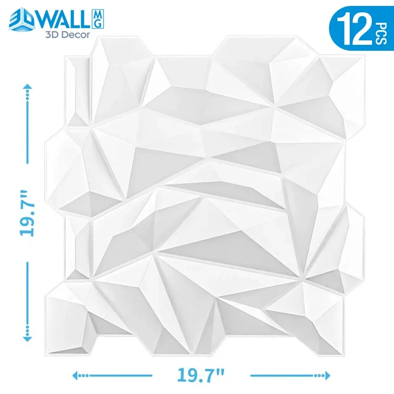 12pcs 50cm 3D Wall Panel 3D wall sticker Relief Art Wall Panel not self-adhesive Sticker Living Room Kitchen bathroom Home Decor