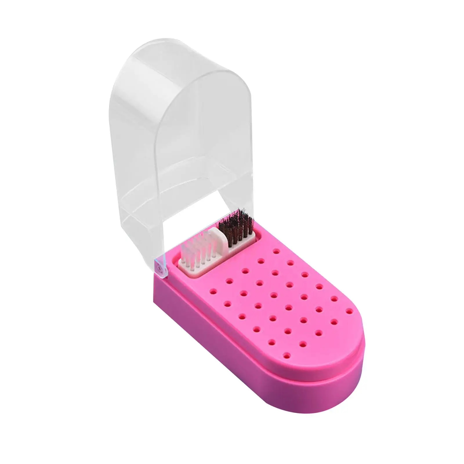 Stofdichte doorzichtige deksel nagelboorhouder 30-gaten opbergdoos organizer voor thuis salon nagelapparatuur accessoires