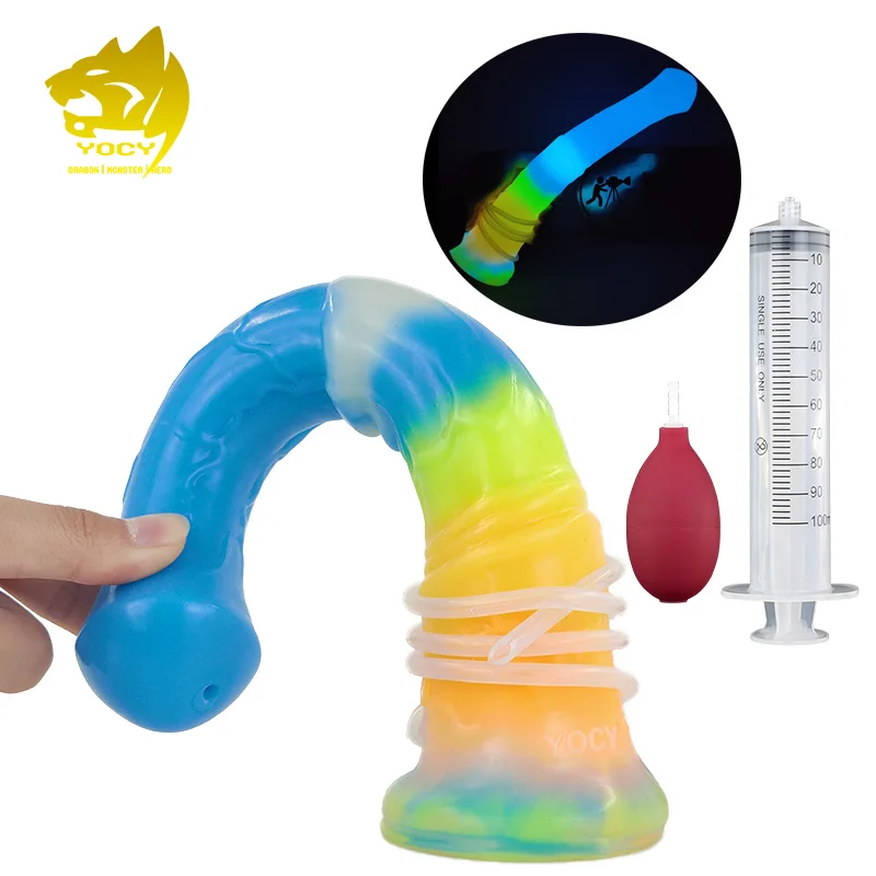 

YOCY Long Horse Dildo VIbrator Massager Ejaculating Animal Fake Penis With Strong Sucker Glowing In Dark Fantasy Erotic ButtPlug