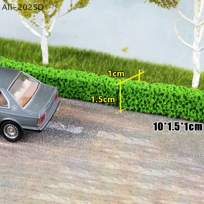 2PCS Shrub Strips Green Sand Table Miniature Model Simulation DIY Materials Grass Fence For Outdoor Indoor Building