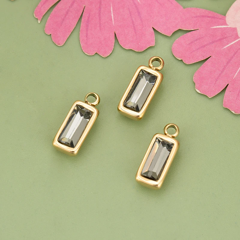 Assoonas, MF10, Schmuckzubehör, 316L-Edelstahl, nickelfrei, Zirkonia, handgefertigt, Anhänger, Schmuckherstellung, DIY-Anhänger, 4 Stück/Set. – Detail 6