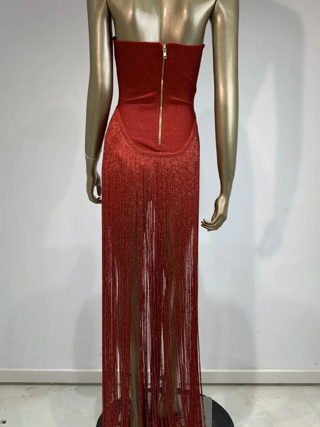 Body Sexy con tirantes y borlas, vestido envolvente de poliéster y LICRA para Club Par High Elastici Club Dr Faionable