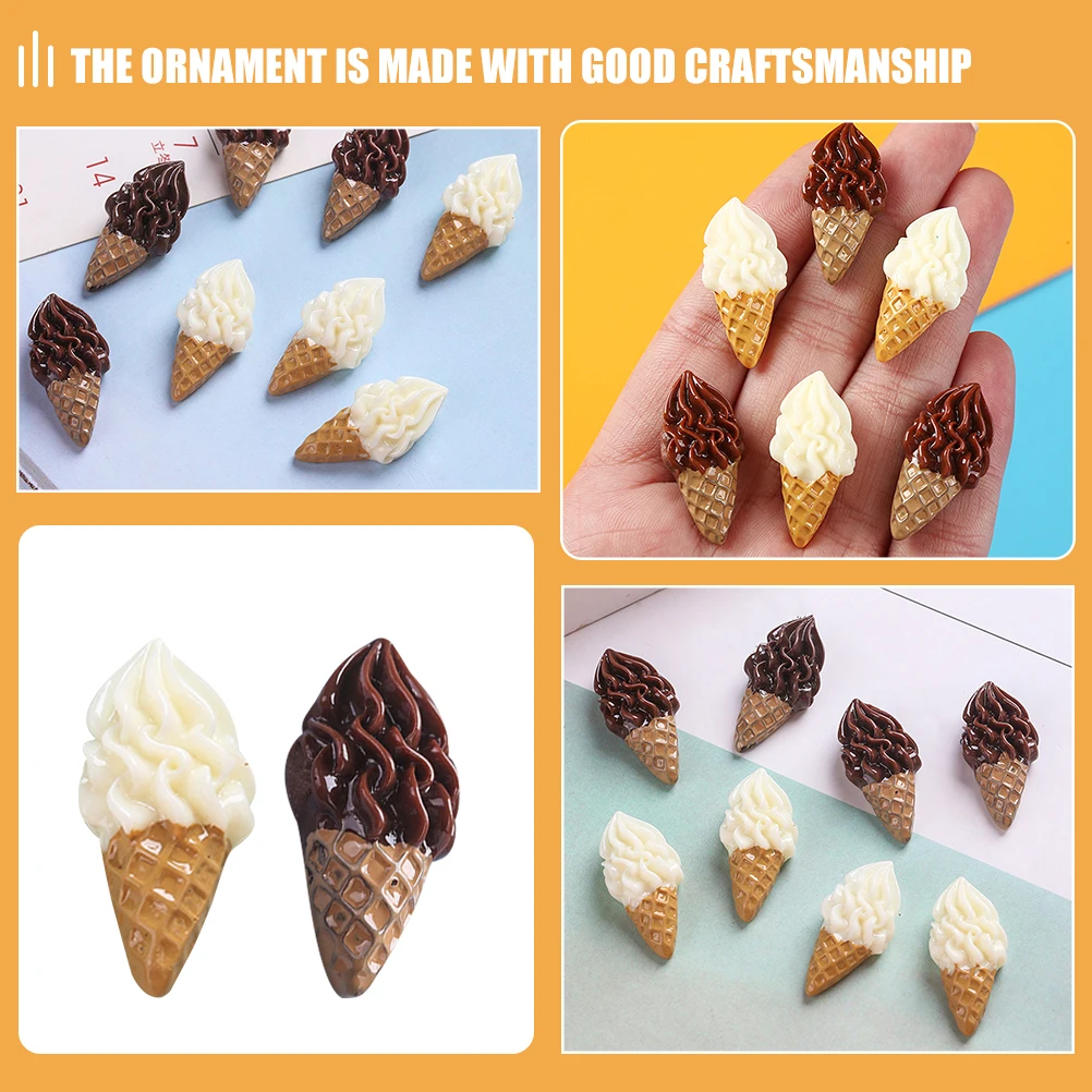 

24pcs Simulation Ice Cream Mini Toy Fake Decor Artificial Resin Material House Accessories Multifunction Props