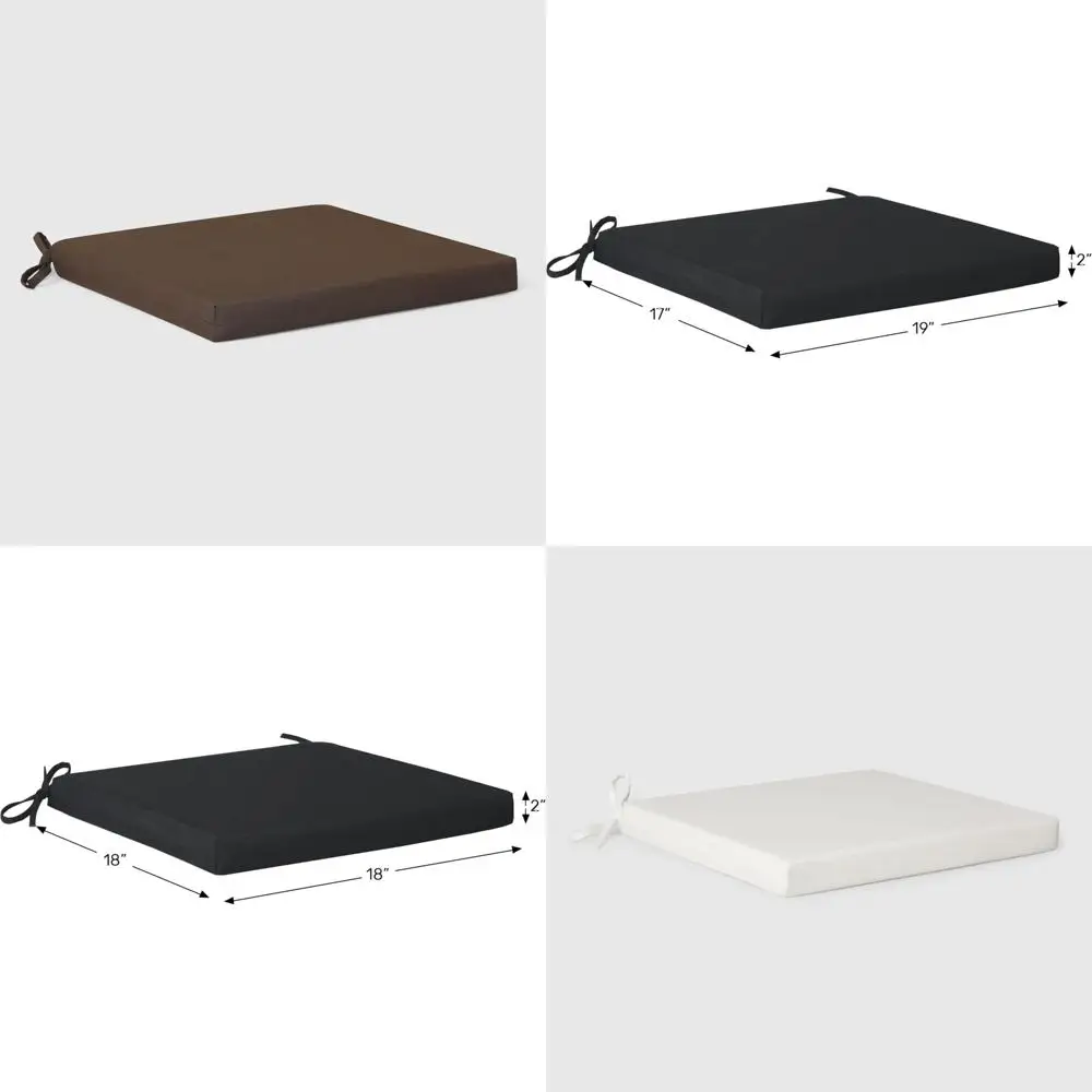 

Outdoor Patio Kitchen Dining Chair Square Seat Cushions Set of 4, 18x18 Inches, Brown, Comfortable and Durable for Outdoor Dinin