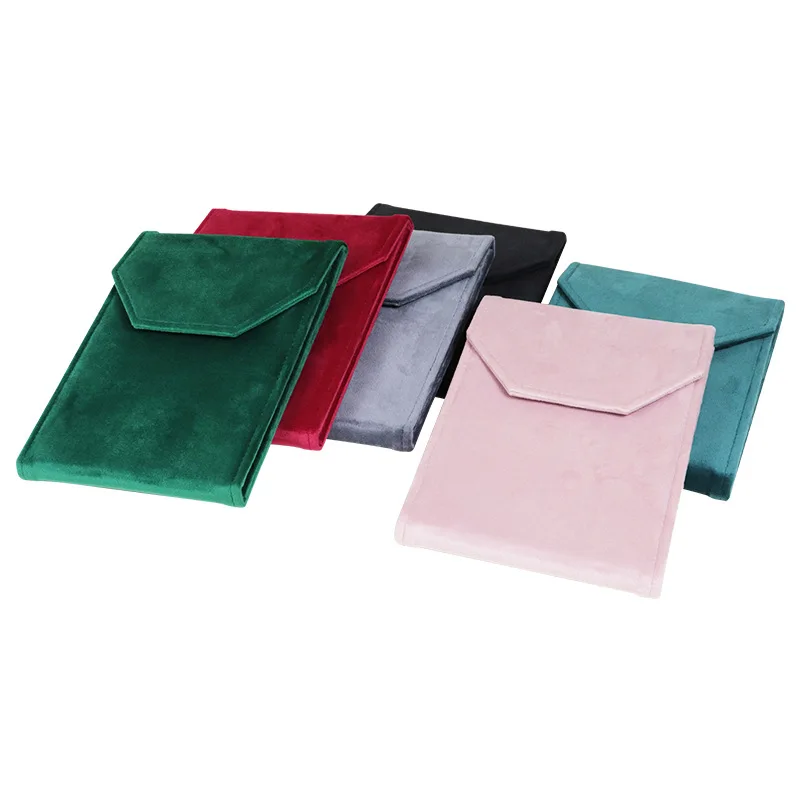 Button Pearl Necklace Package Velvet Cloth Evening Chain Pendant Storage Bag Sweater Chain Jewelry Box Wholesale