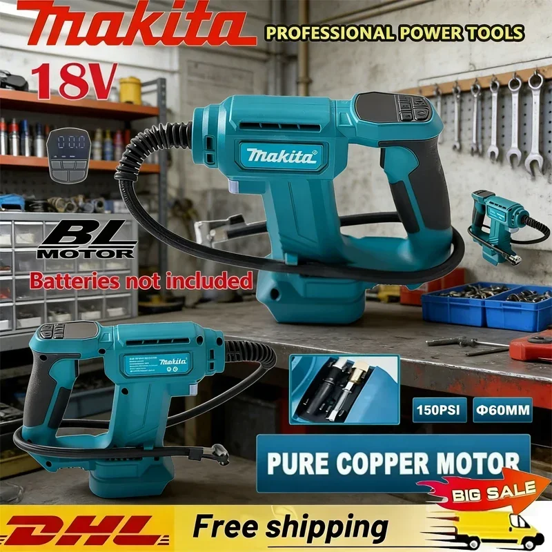 

Беспроводной воздушный компрессор Makita, портативный насос для накачивания автомобильных шин с цифровым дисплеем, насос для накачивания шин 18В/20В