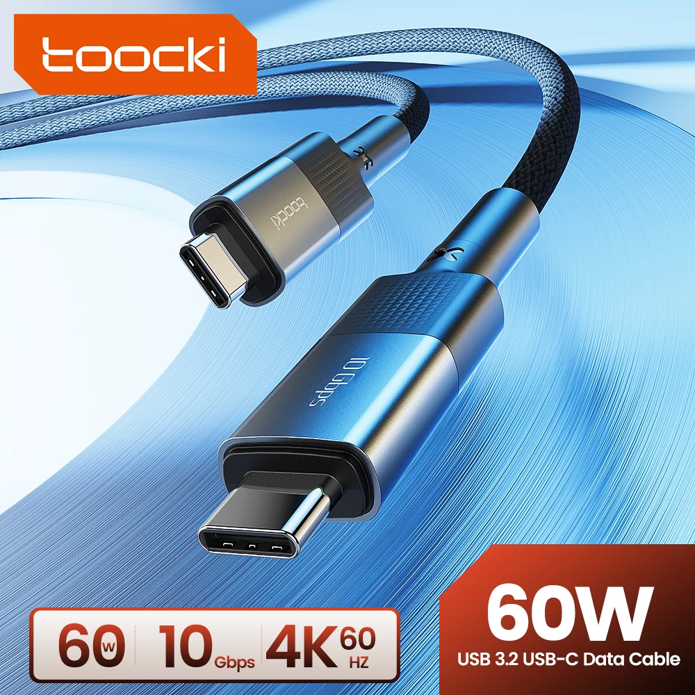 

Toocki USB 3.2 Gen2 Кабель типа C к C 40 Гбит/с Кабель для передачи данных 4K 60 Гц Поддержка аудиопровода PD240W 5A Кабель для быстрой зарядки