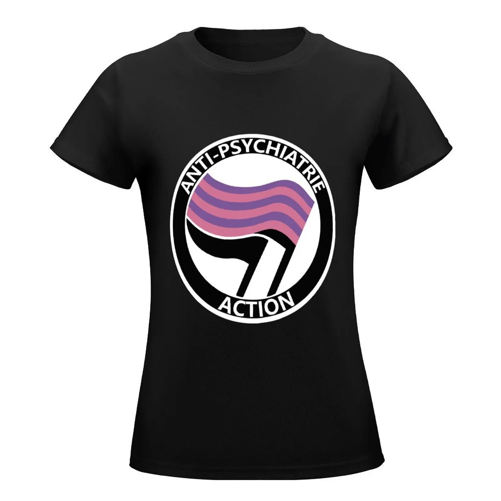 Anti-psychiatry action T-Shirt vintage plus size tops plain customs design your own Women's clothing