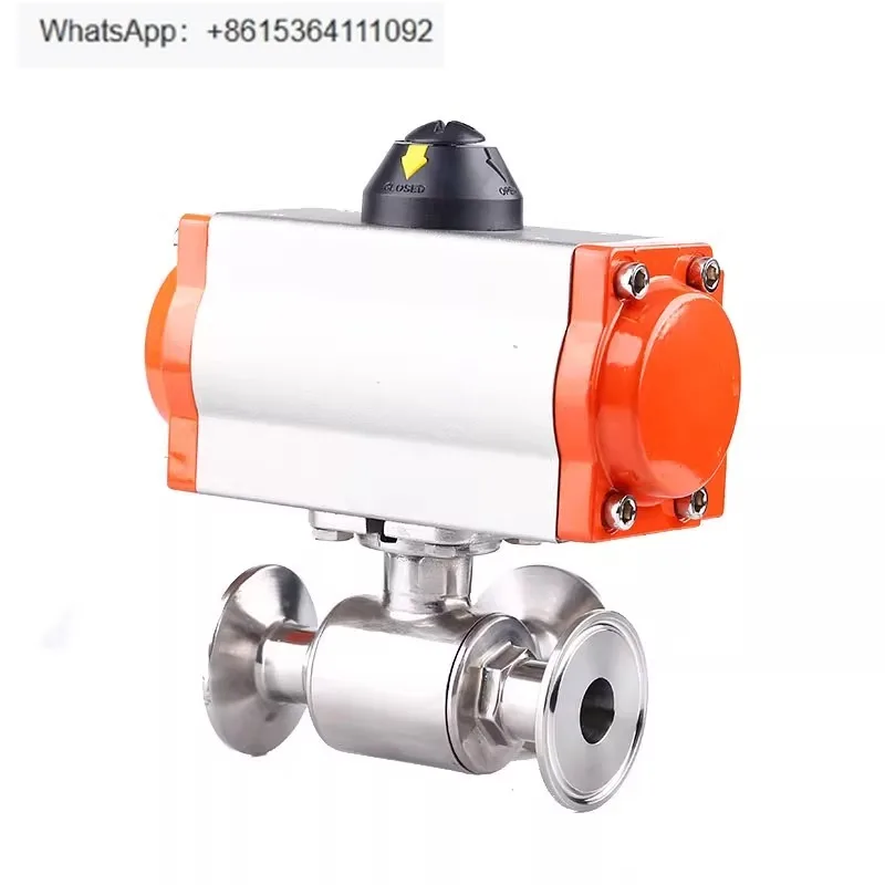 

Pneumatic three-way ball valve quick-loading T-type L stainless steel sanitary grade clamp chuck quick switching actuator