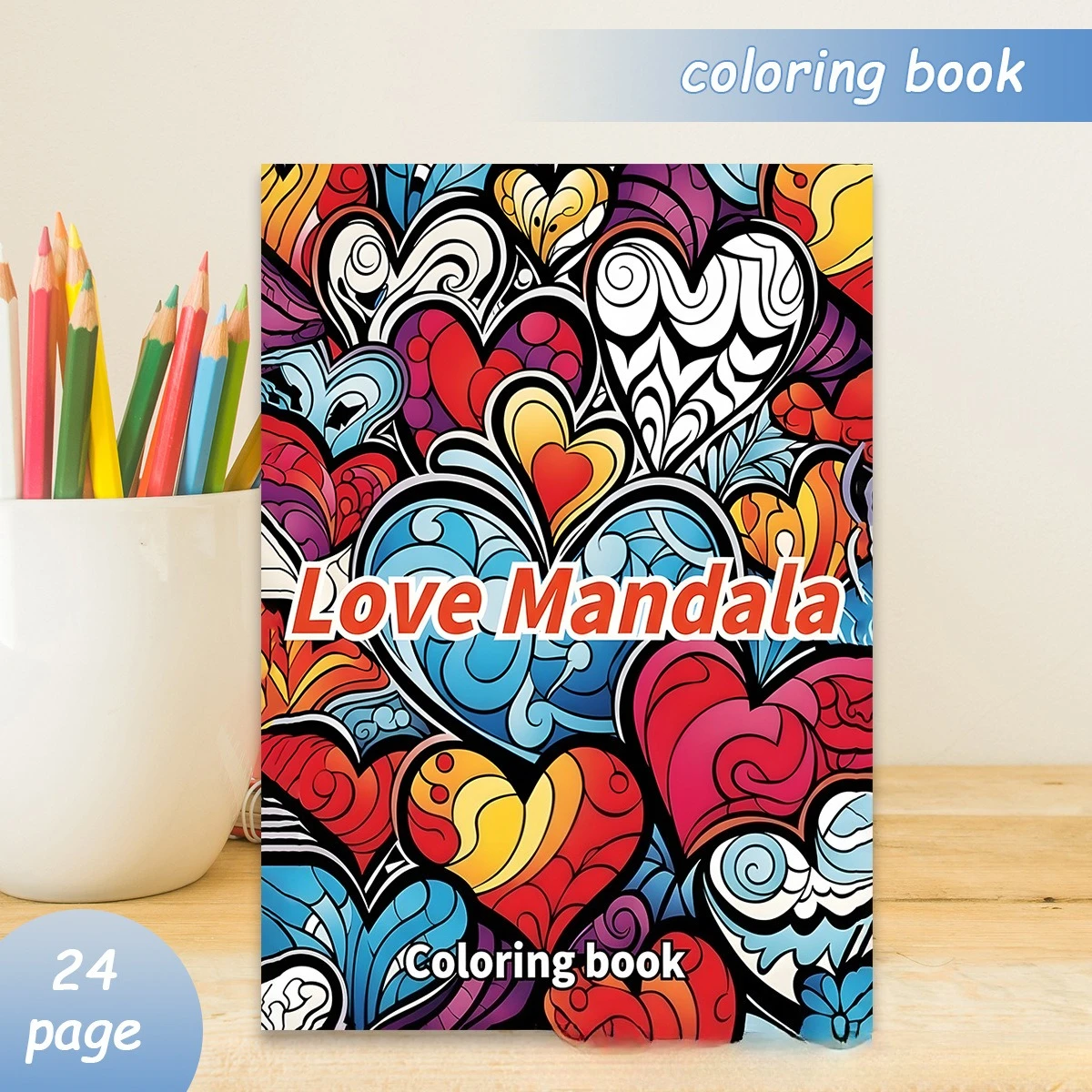 Love Mandala Coloring Book Heart Shape Swirl Floral Mandala Zentangle Pattern Romantic Stress Relief Drawing Gift For Women