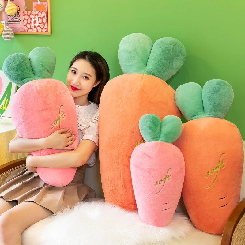 50cm Cartoon Plant Smile Carrot Plush Toy Cute Simulation Vegetable Carrot Pillow Dolls Stuffed Soft Toys For Children Gift