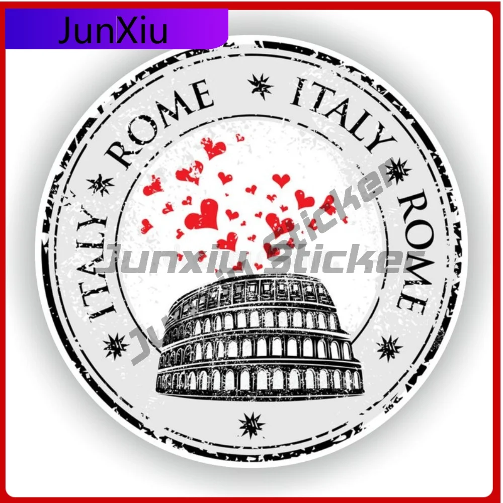 

Rome Italy #02 Seal Sticker Round Flag Funny Vinyl Decal Waterproof Exterior for Phone Bumper Guitar Truck Window