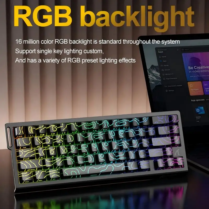 ATTACK SHARK X68HE Wired Magnetic Gaming Keyboard, Up to 8000 Hz, PBT Keycaps, RGB for PC Laptop Gaming and Office Use