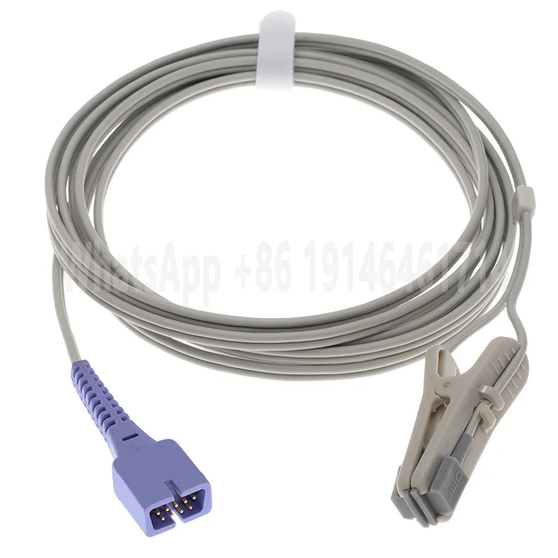 DS-100A Spo2 Sensor Compatible N-20/65/550/560/595/600/751/5500,DASH2500,SOLAR 8000,8000 Oximaax Monitor,9pin 3m Oximetry Cable