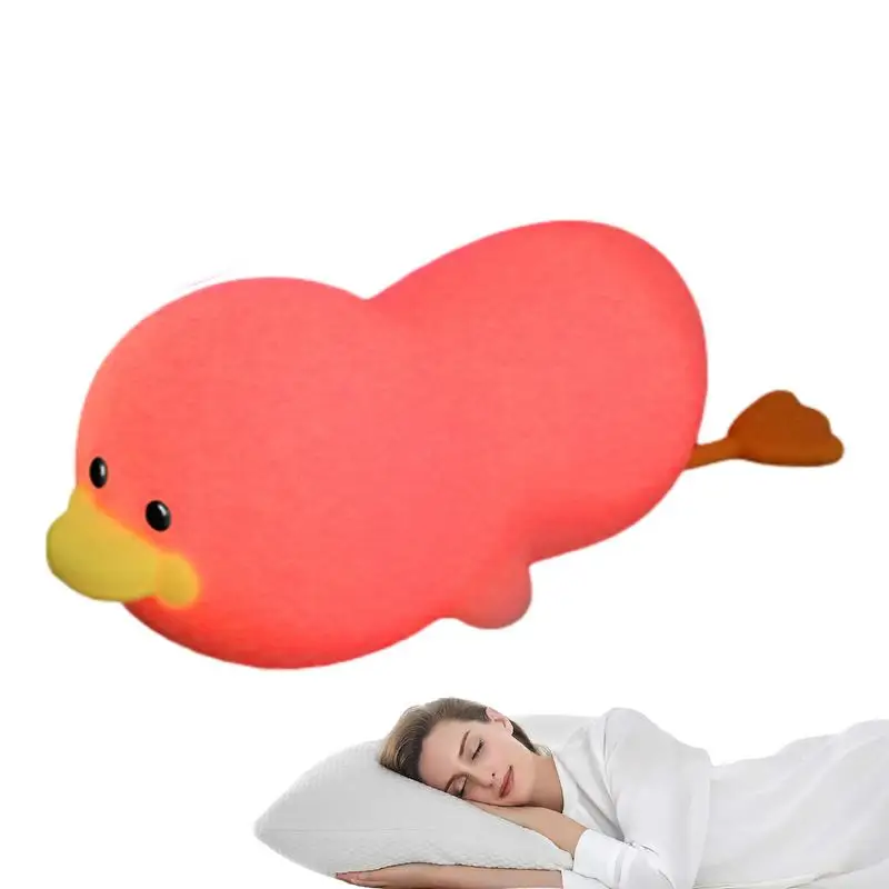 

Silicone Duck Night Light Cute Silicone Duck Lamp For Kids Dimmable Rechargeable Leisure Nursery Nightlight With Touch-Sensitive