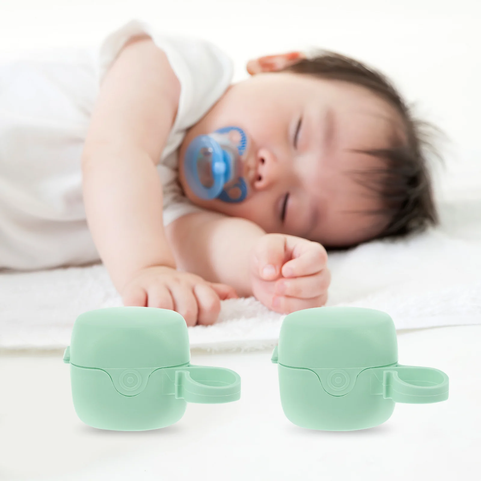 

5pcs Pacifier Box Compact Portable Dust-Proof Storage Container For Baby Pacifier Holder Case Diaper Bag Travel Use Keeper