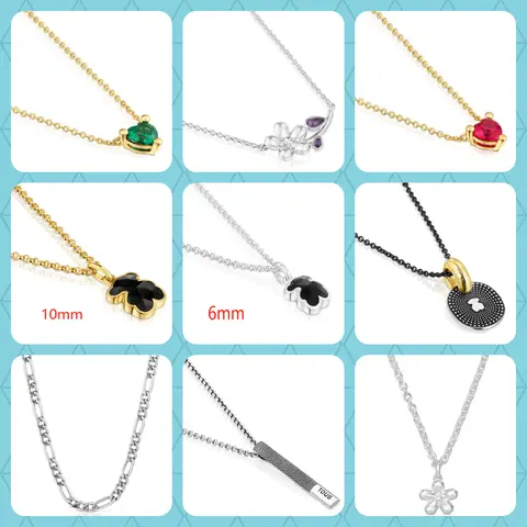 Brand new S925 sterling silver bear shaped gemstone necklace for girls, a fun and fashionable gift for women