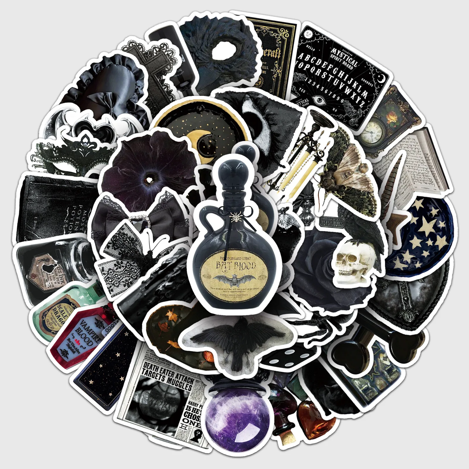 

10/50PCS Gothic Style Dark Witch Cool Graffiti Sticker Personalized Decoration Skateboard Motorcycle Helmet Suitcase Decal