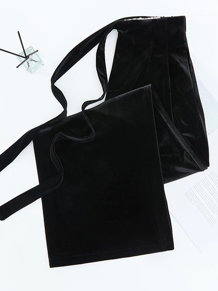 กางเกงขายาวทรงตรงผ้ากำมะหยี่สไตล์เรโทรสำหรับผู้หญิง เอวสูง ทรงหลวม ผูกเชือก สไตล์เกาหลี วินเทจ สำหรับฤดูใบไม้ร่วงและฤดูหนาว ดูสง่างาม