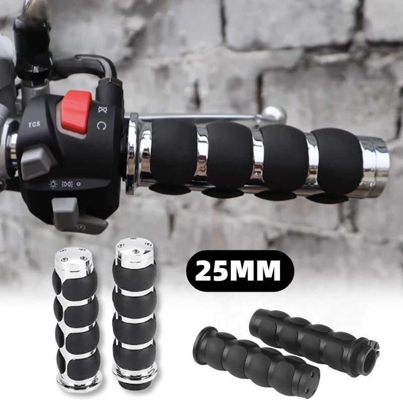 1 "دراجة نارية مقود اليد القبضات 25 مللي متر الألومنيوم المطاط مقبض ل هارلي بجولة سوفتيل فات بوي سبورتستر XL 883 1200 داينا