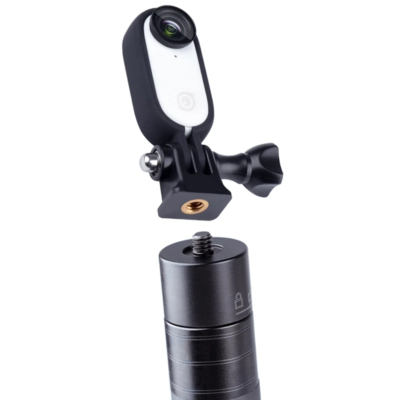 Bingkai pelindung adaptor logam kamera, aksesori kamera untuk Insta360 Go 2 dengan benang adaptor 1/4 inci untuk Insta360 Go 2