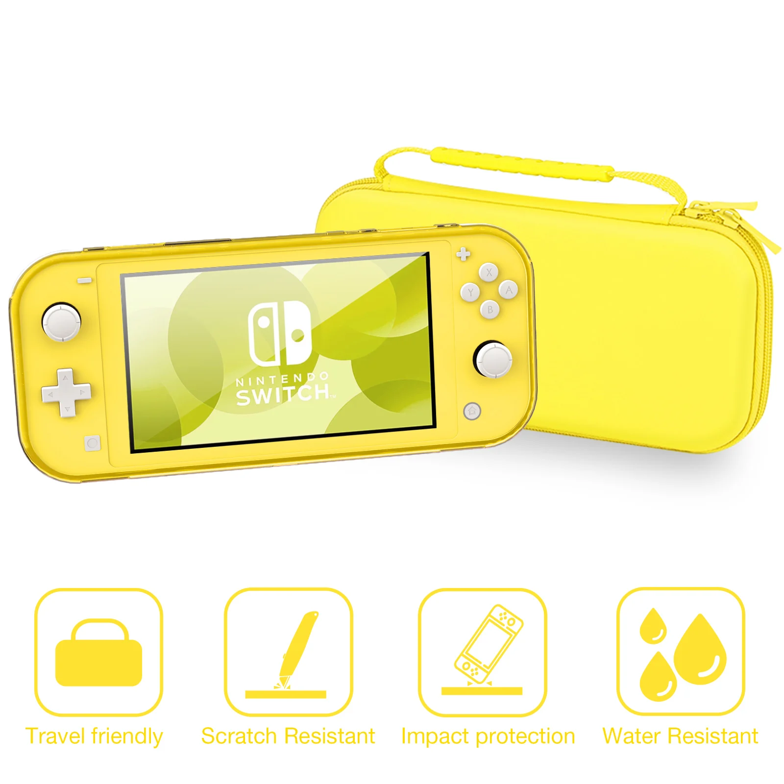 هيستوب متوافق مع سويتش لايت حافظة حمل ، سويتش لايت حافظة واقية مع تي بي يو ناعم حافظة ألعاب بطاقة 6 قبعات قبضة الإبهام