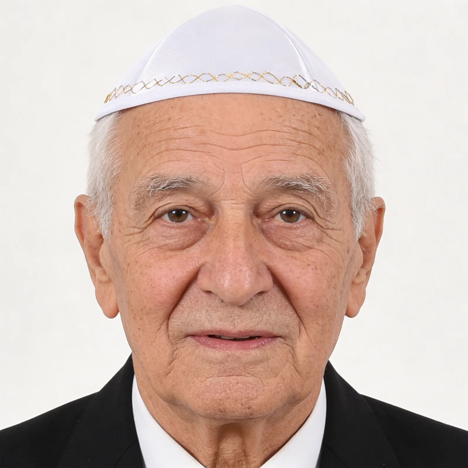 

White Traditional Skullcap Yarmulke Handmade Men's Prayer Hat Religious Head Covering for Worship Synagogue Pilgrimage Festivals