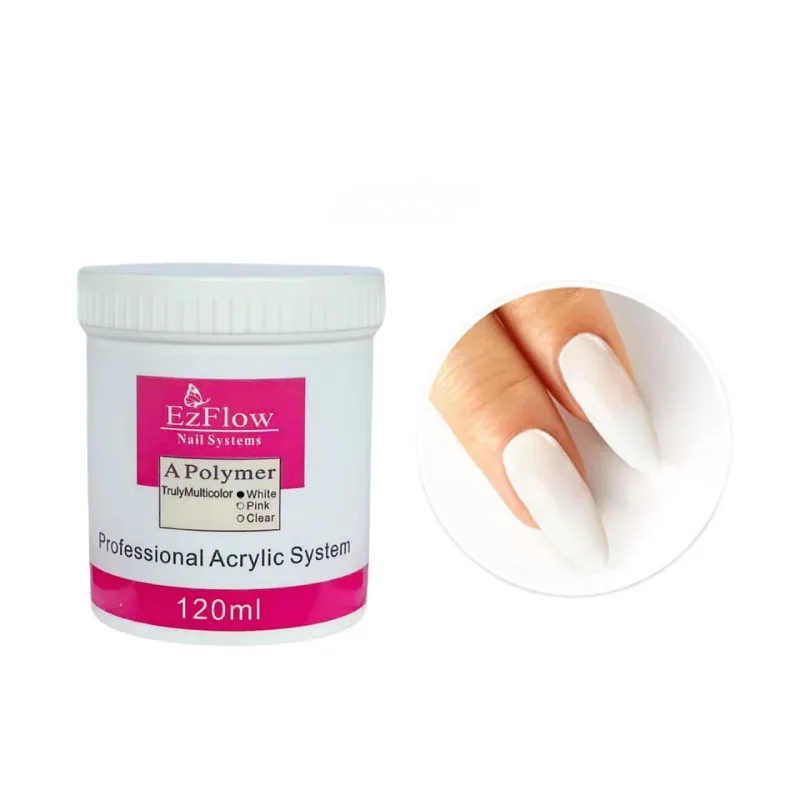 120G Professional New Nail polvere acrilica trasparente rosa bianco intaglio Crystal Polymer Builder Nails Extension Art Dust con scatola