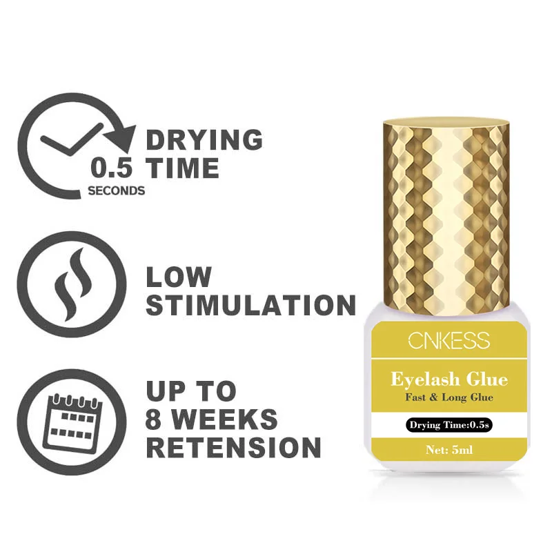 CNK Free Advance Eyelash Extensions Glue 5ml Hypoallergenic Long Lasting Water Proof Latex Opp Bag Eyelash Glue Wholesale Clear