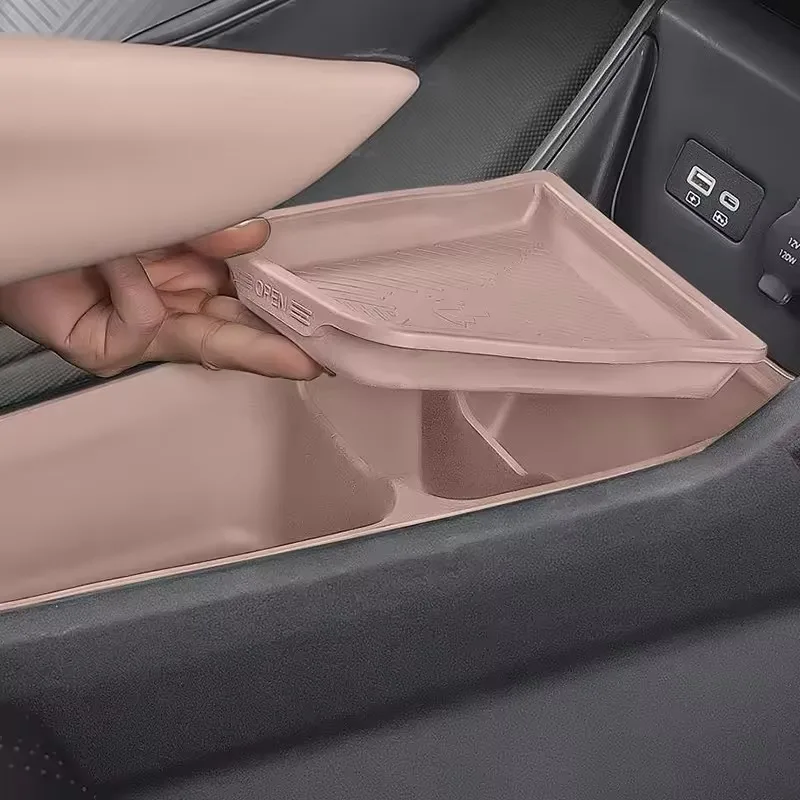 Car Central Control Storage Box Under Handrail Box Double-layer Storage Silicone Interior Accessories For BYD Seagull