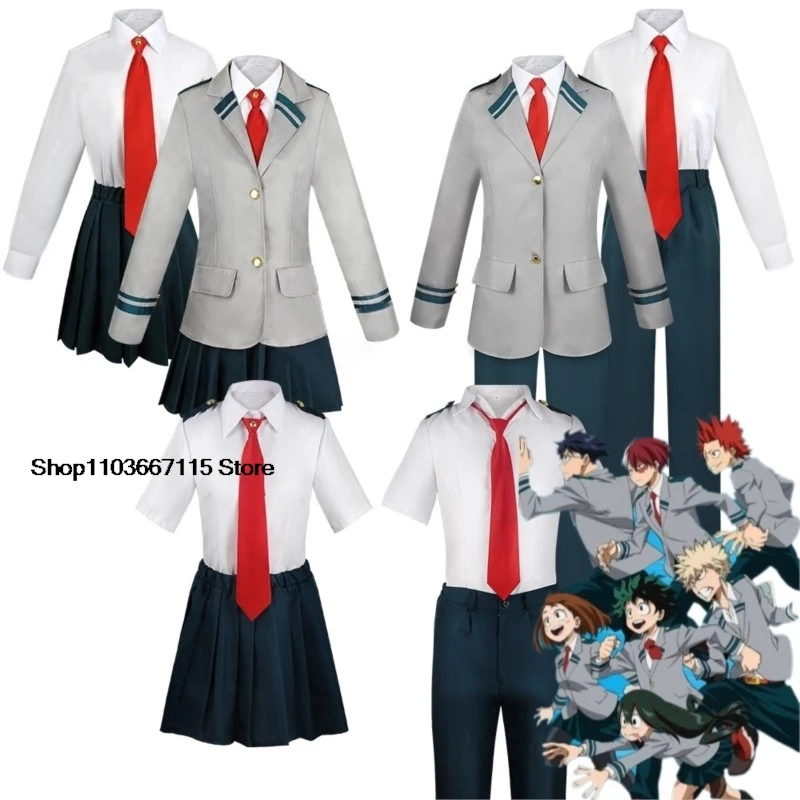 My Hero Academia Anime Midoriya Izuku Cosplay Costume Todoroki Shoto School Uniform Set Wig Suit Unisex Halloween Role Play 2024