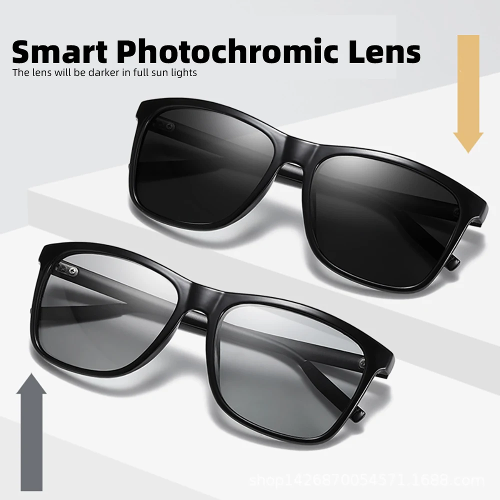 Klassische Angeln Sonnenbrille Männer Polarisierte Metall Quadratischen Rahmen UV400 Photochrome Brille Frauen Fahren Verfärbung Brillen – Detail 1