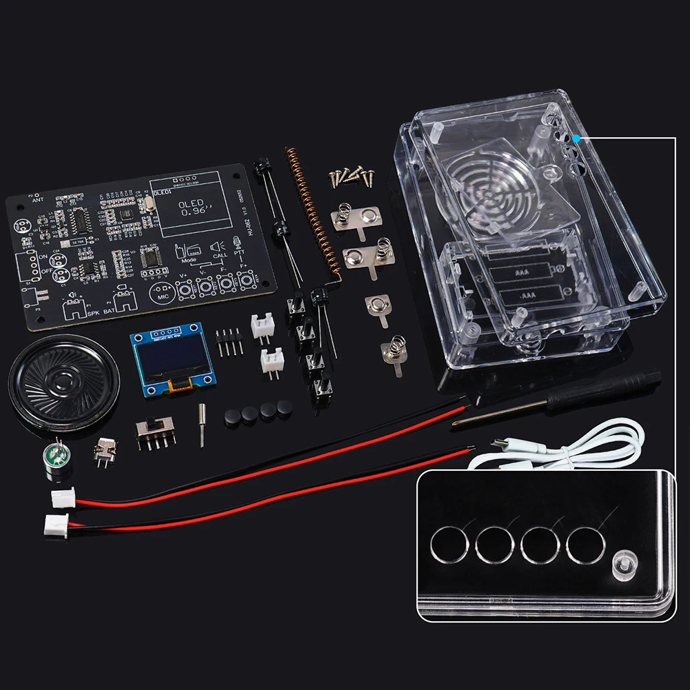Radio Frequency Meter and Talkie DIY Kit with Dual Mode Function 87-108MHz FM Radio and Voice Communication Features