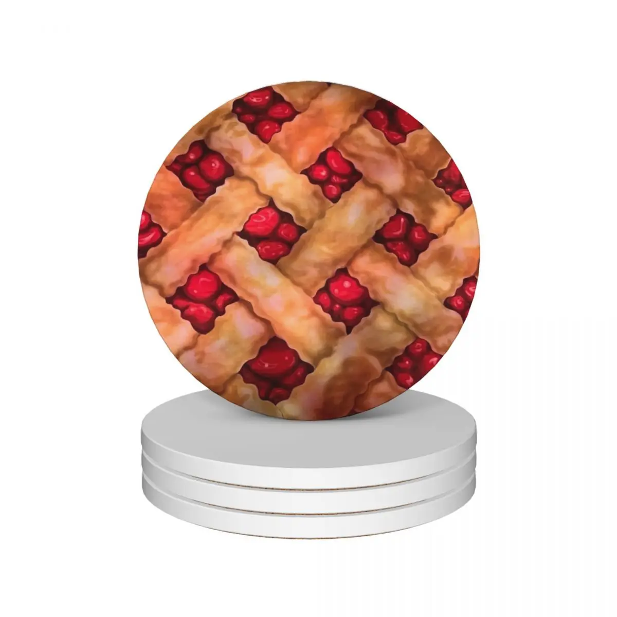 

Cherry Pie Curtain Print - Waitress the Musical - Broadway, West End Ceramic Coasters (Set of 4) animal cup set Coasters