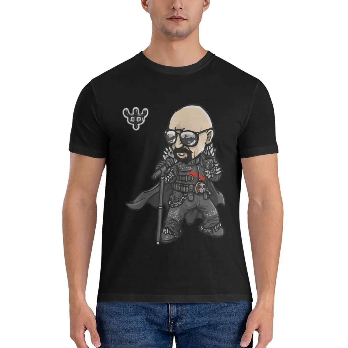 Novelty Rob Halford Essential T-Shirt for Men Round Collar 100% Cotton T Shirt judas priest Short Sleeve Tees 4XL 5XL Clothes