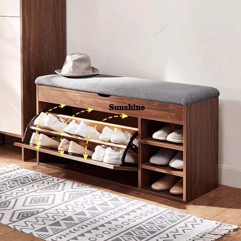Shoe Storage Ottomans Living Room Nordic Wood Modern Hotel Relaxing Step Stool Professional Stackable Tabouret Unique Furniture