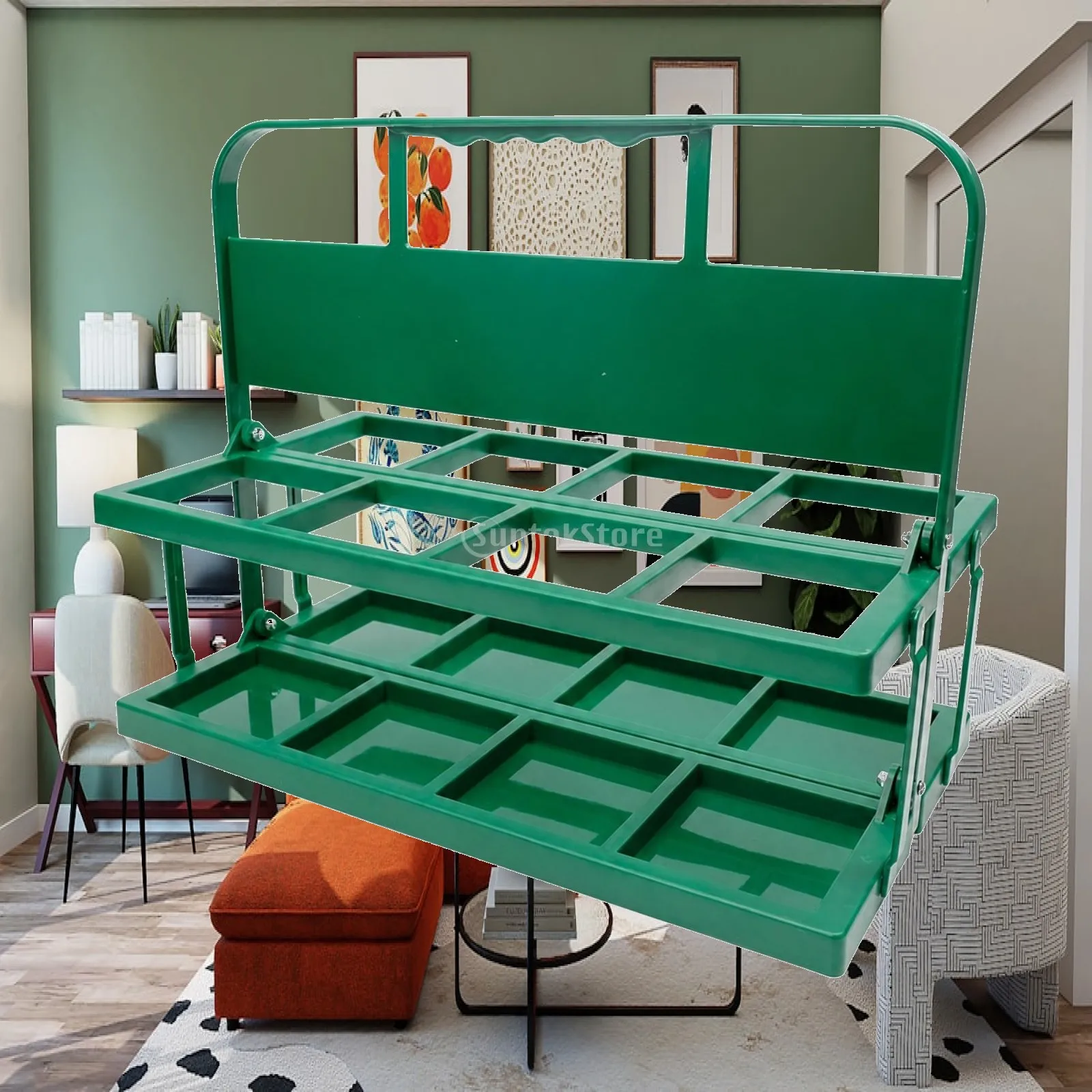 Portable Beer Bottle Rack for Home Bar Use with Folding Side Supports and Sixteen Drink Capacity for Easy Carrying