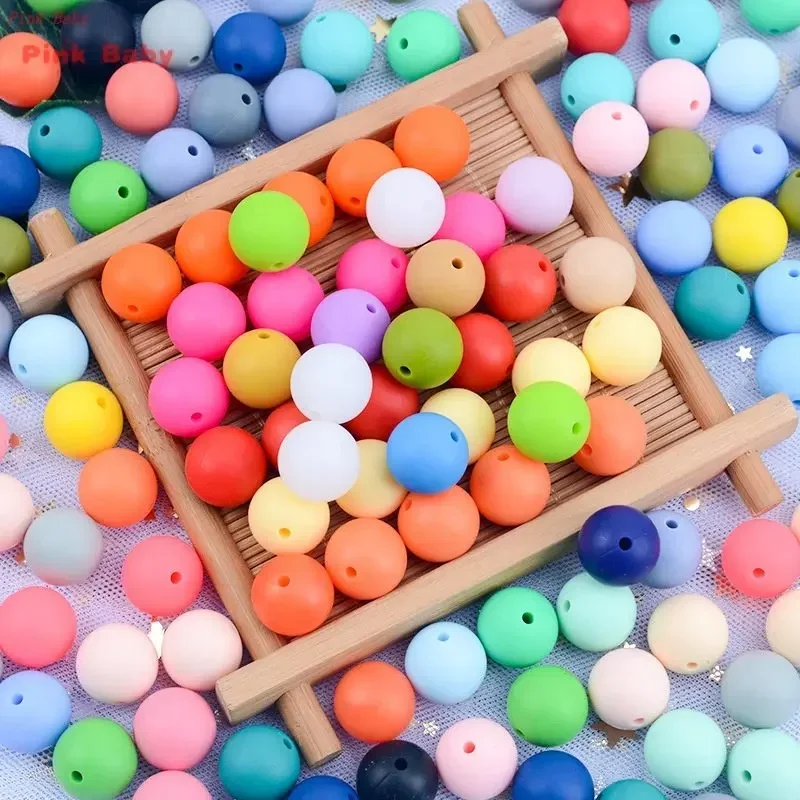 20pcs Silicone Beads 12MM Round BPA Free Baby Teething Chew Toys for Jewelry Pendant Necklaces Bracelet Making Accessory