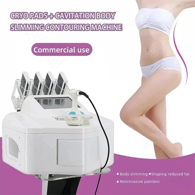 Portable 5 in 1 40K Cavitation Ultrasound Frozen Plate Frozen Tablet Therapy Weight Loss Body Slimming Machine Burn Fat