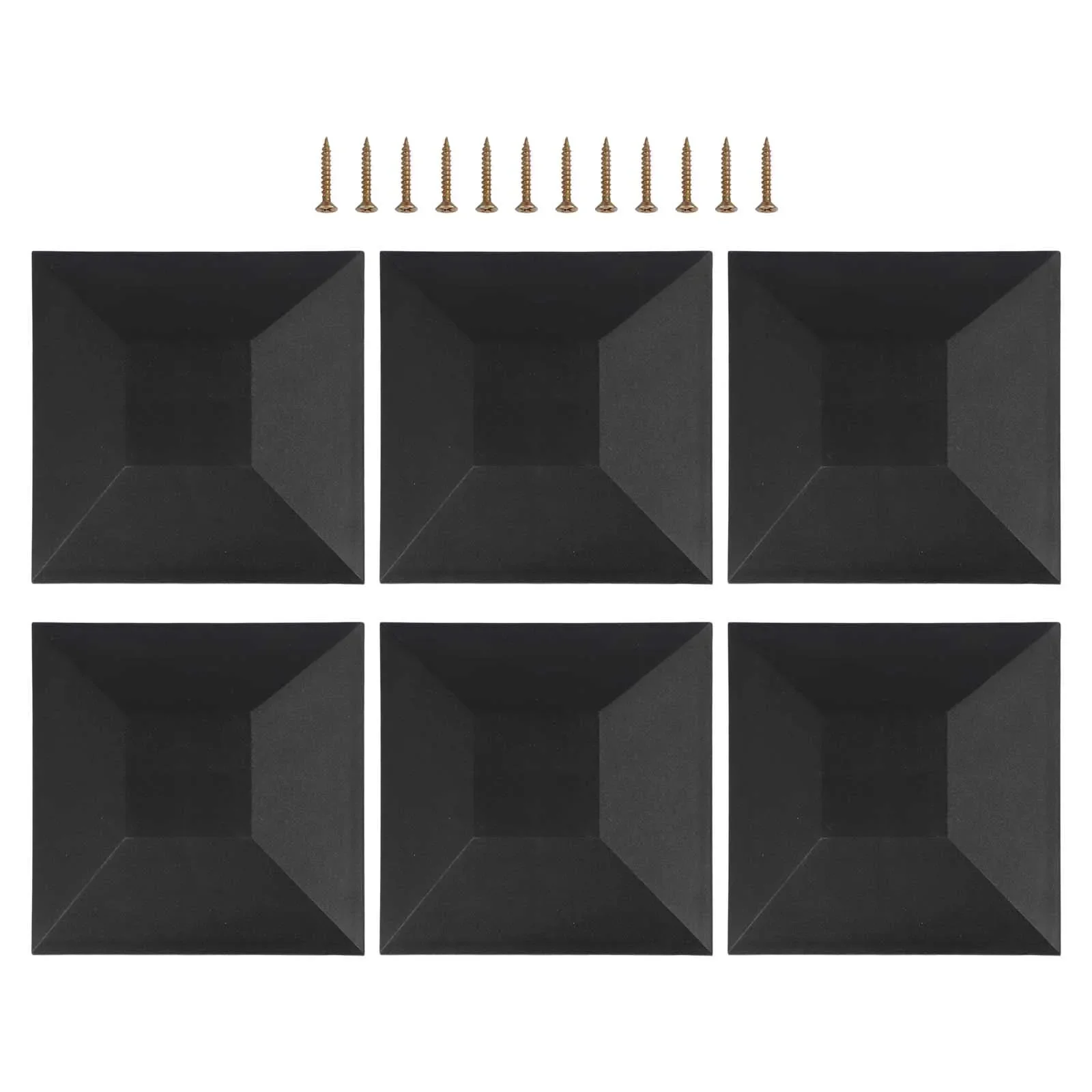 Couvre-poteaux de clôture résistants aux intempéries, 3,5 x 3,5 pouces, finition noire givrée, construction robuste, lot de 6