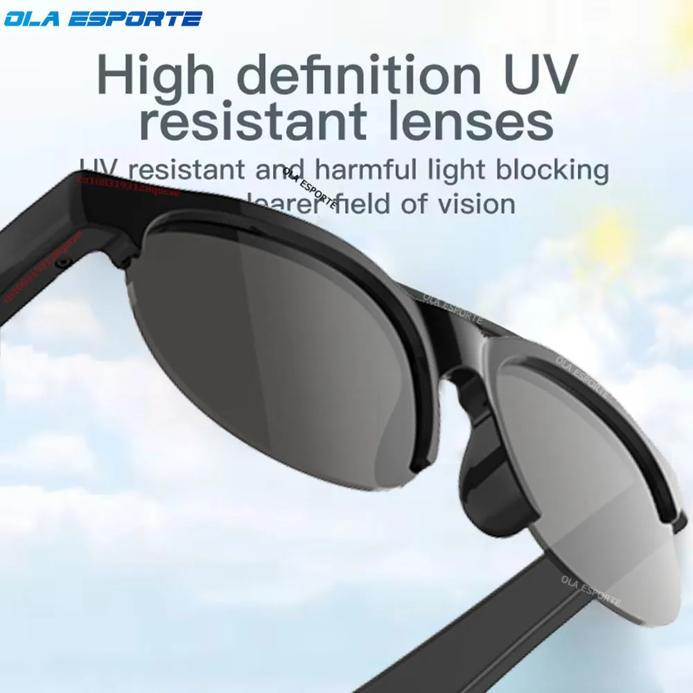 

Smart Sunglasses Bluetooth Glasses V5.3 HIFI Headphones with Built in Mic for Outdoor Sports Running Anti-touch UV For Men Women